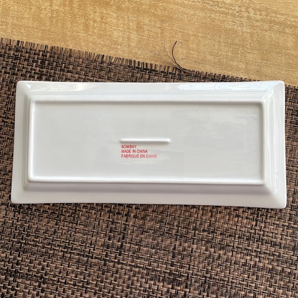 Set of 3 Porcelain Blue/White Condiment Jars With Tray - Picture 9 of 16